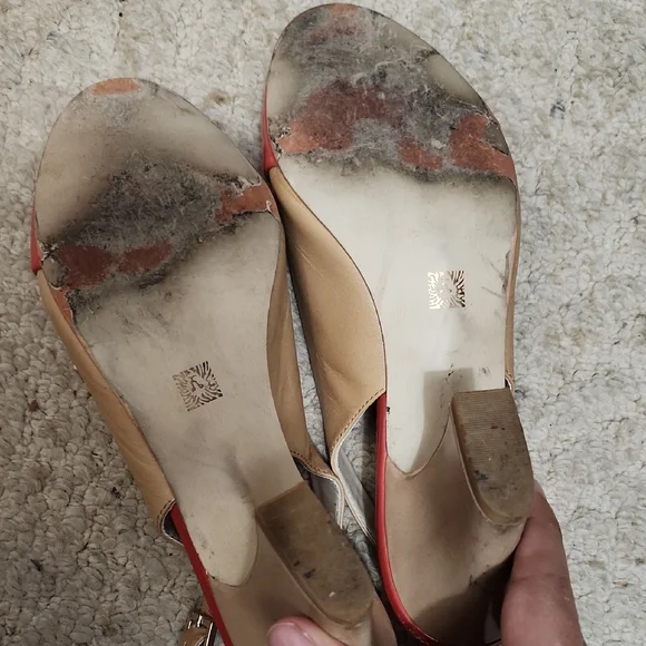 Anne Klein Red and Tan Open-Toe Sandals - Picture 4 of 4
